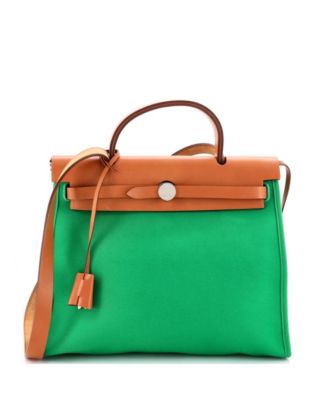 Herbag Leather & Canvas Shoulder Bag