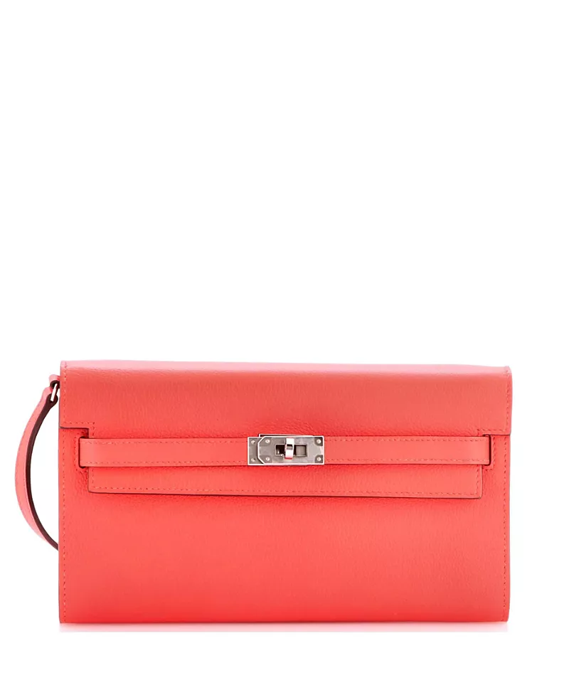 Pre-Owned HERMES Kelly To Go Evercolor Leather Wallet
