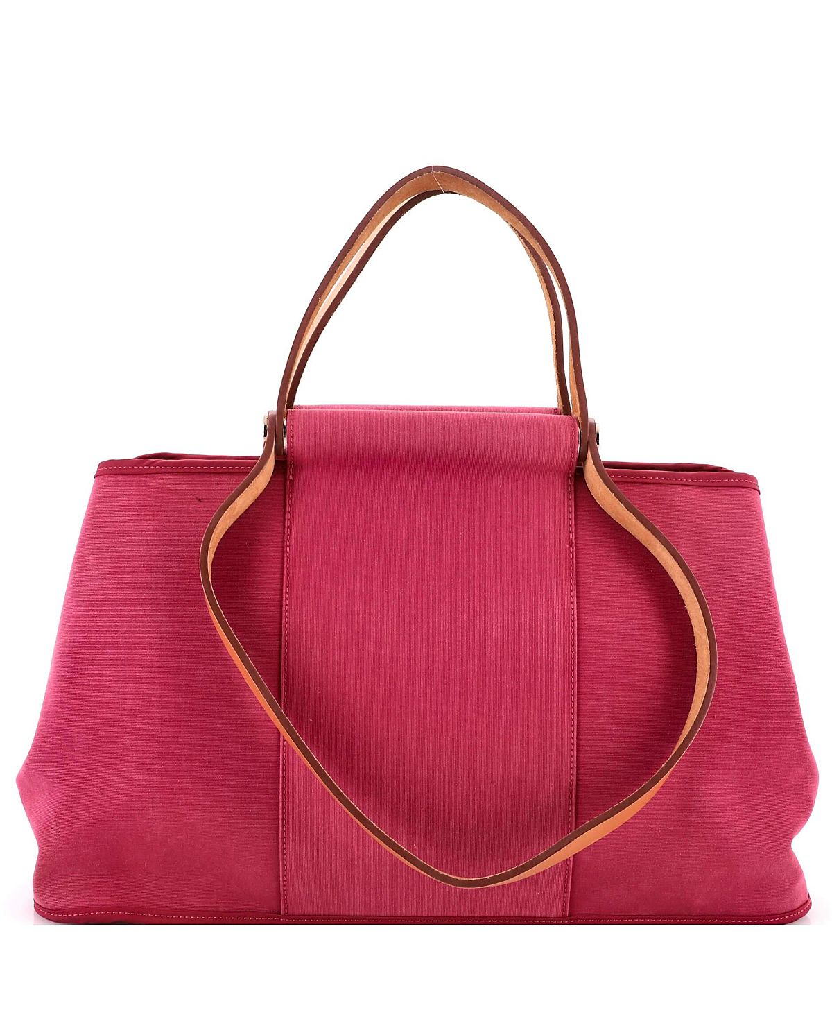 Pre-Owned HERMES Cabag Elan 39 Canvas & Leather Tote