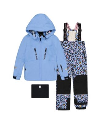  Girls' Teknik Expandable Sleeve Reinforced Jacket & Leopard Pants Two Piece Snowsuit - Big Kid
