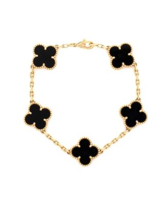  Vintage Alhambra 5 Motifs Bracelet 18K Gold and Onyx