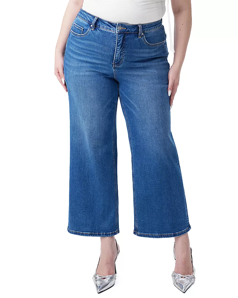 Bayeas Plus Mid Rise Straight Denim Jeans Stretch Comfortable in Aether