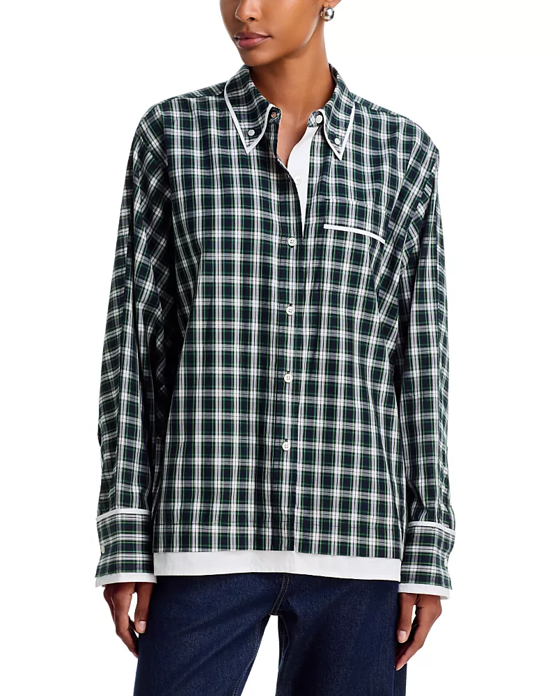 3.1 Phillip Lim Oversized Plaid Cotton Shirt