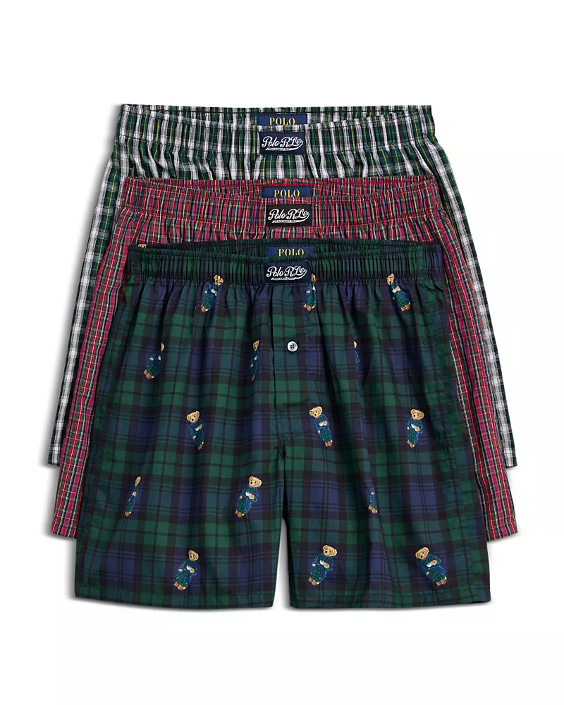 Polo Ralph Lauren Woven Holiday Boxers, Pack of 3