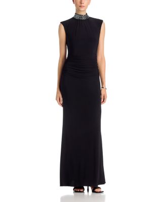 Beaded Mock Neck Gown - Exclusive
