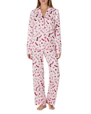 Brushed Jersey Notch Collar Pajama Set