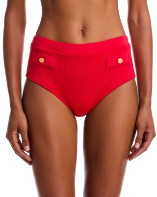 Cable Knit Solids Coronado Mid Rise Bikini Bottom