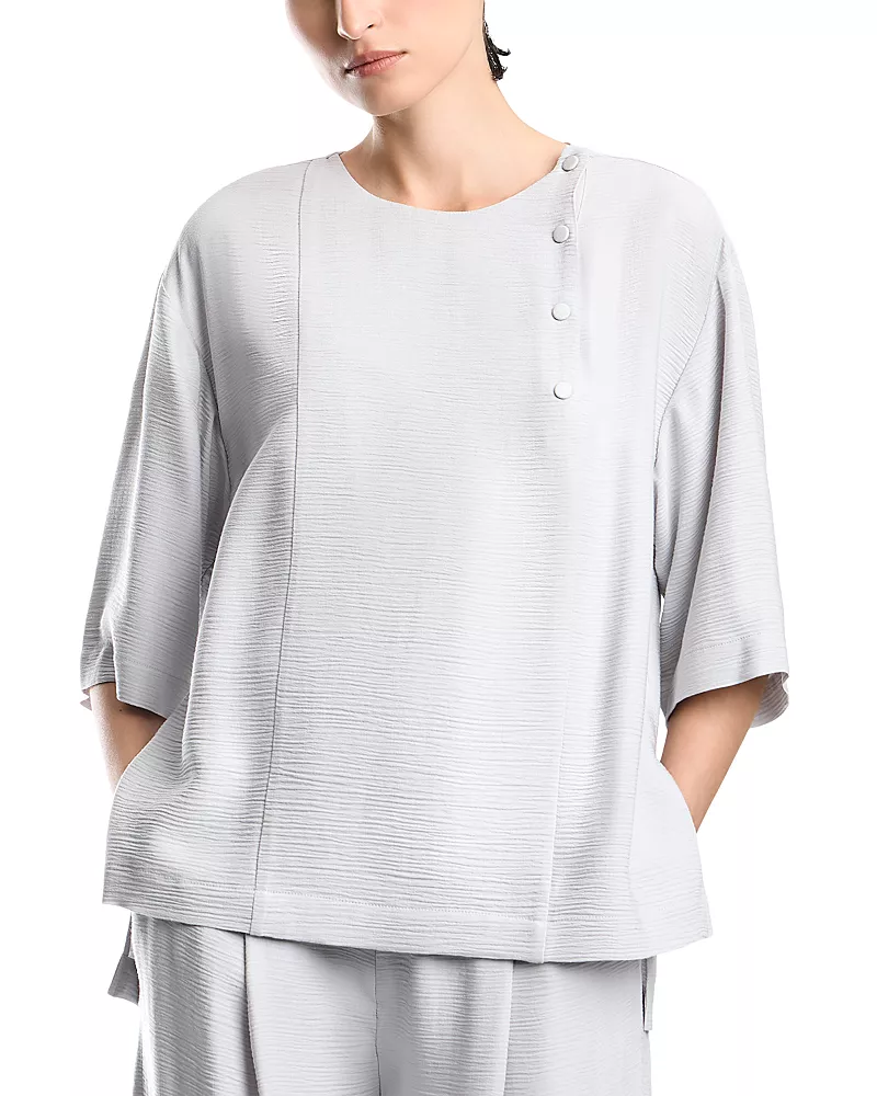 Emporio Armani Bark Effect Textured Blouse
