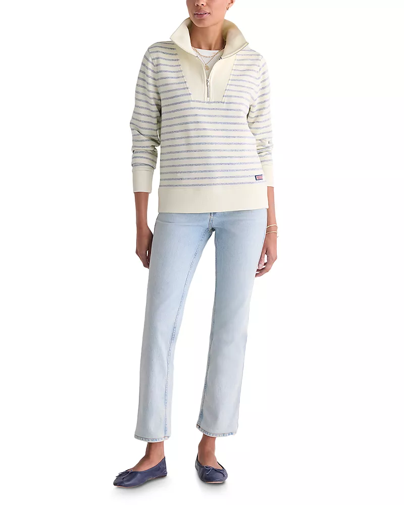 Vineyard Vines Dc Striped Quarter Zip Sweatshirt