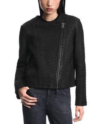 Diamond Embroidered Nappa Leather Jacket