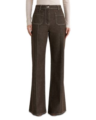 Petite Sakura Cotton Stretch Flare Leg Pants 