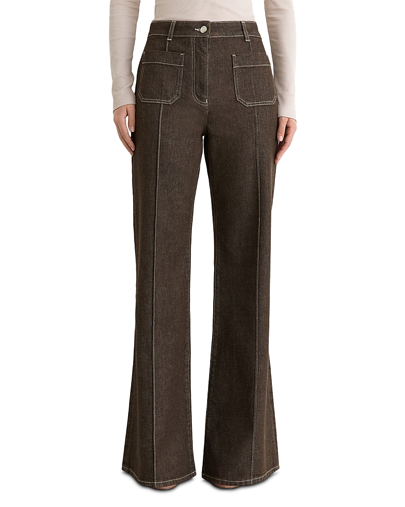 Reiss Petite Sakura Cotton Stretch Flare Leg Pants