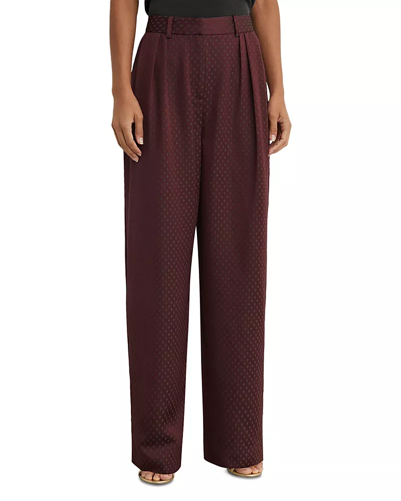 Reiss Petite Tilly Jacquard Wide Leg Pants