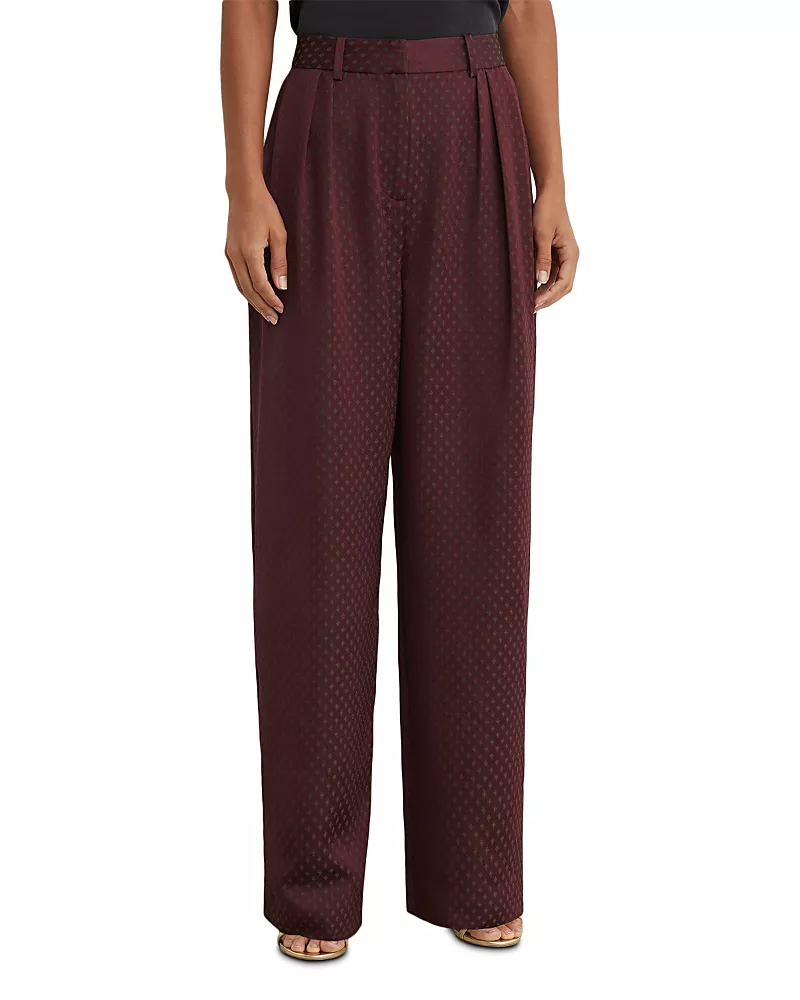 Reiss Tilly Jacquard Wide Leg Pants