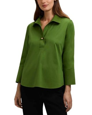 Catalina Sateen Popover Blouse