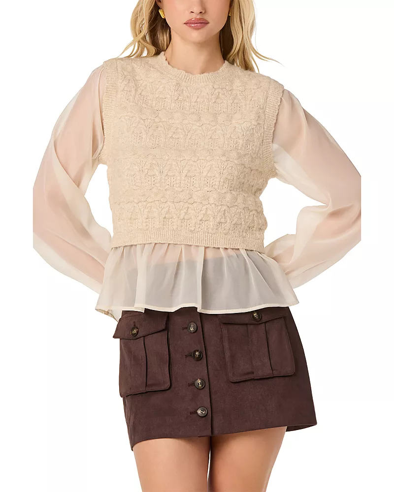 Astr the Label Ruby Peplum Hem Sweater