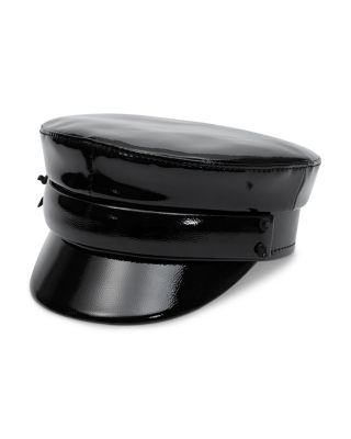 Ruslan Baginskiy Faux Patent Leather Baker Boy Cap