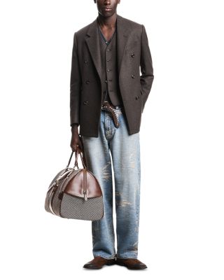 Emporio Armani Stone Washed Oversized Fit Jeans in Light Blue Denim