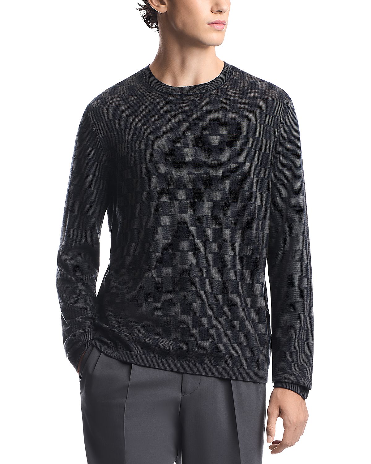 Emporio Armani Virgin Wool Fancy Stitch Sweater