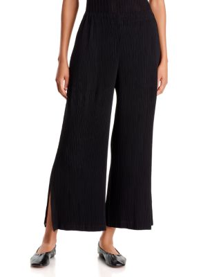 Hatching Wide Leg Pants