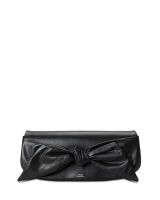 Bellport Leather Bow Long-Flap Clutch