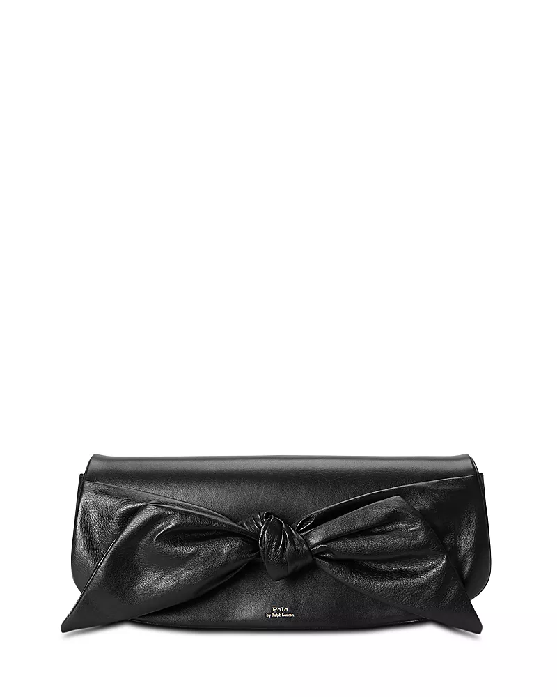 Polo Ralph Lauren Bellport Leather Bow Long-Flap Clutch