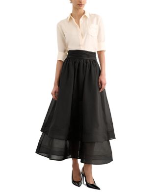 Amber Silk Tiered Maxi Skirt