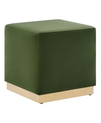  Tilden 17" Square Performance Velvet Upholstered Ottoman