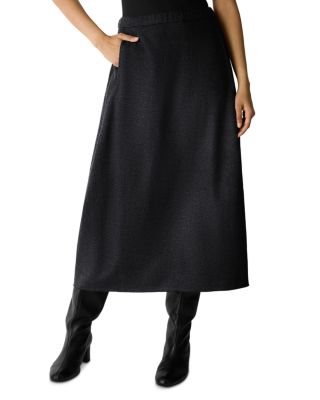 Eileen Fisher Melange Wool Jersey Lantern Skirt