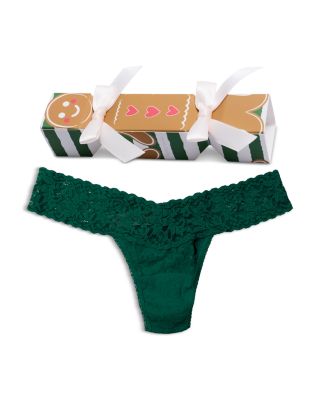 Signature Lace Low Rise Thong in Gingerbread Man Gift Box