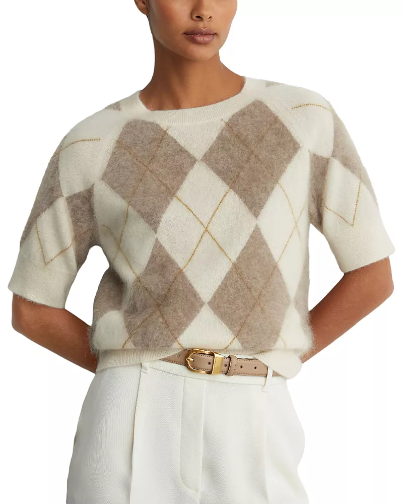 Reiss Aimee Brushed Cashmere Short Sleeve Sweater