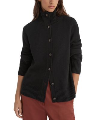 Charly Funnel Neck Wool-Blend Cardigan 