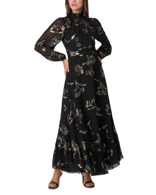 Langdon Metallic Floral Maxi Dress
