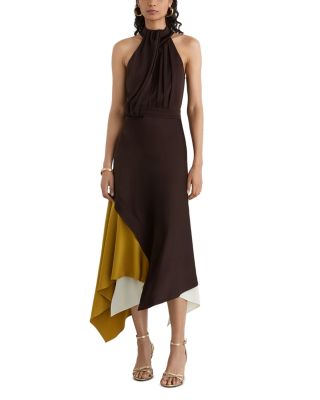 Bianca Satin Color Blocked Dress