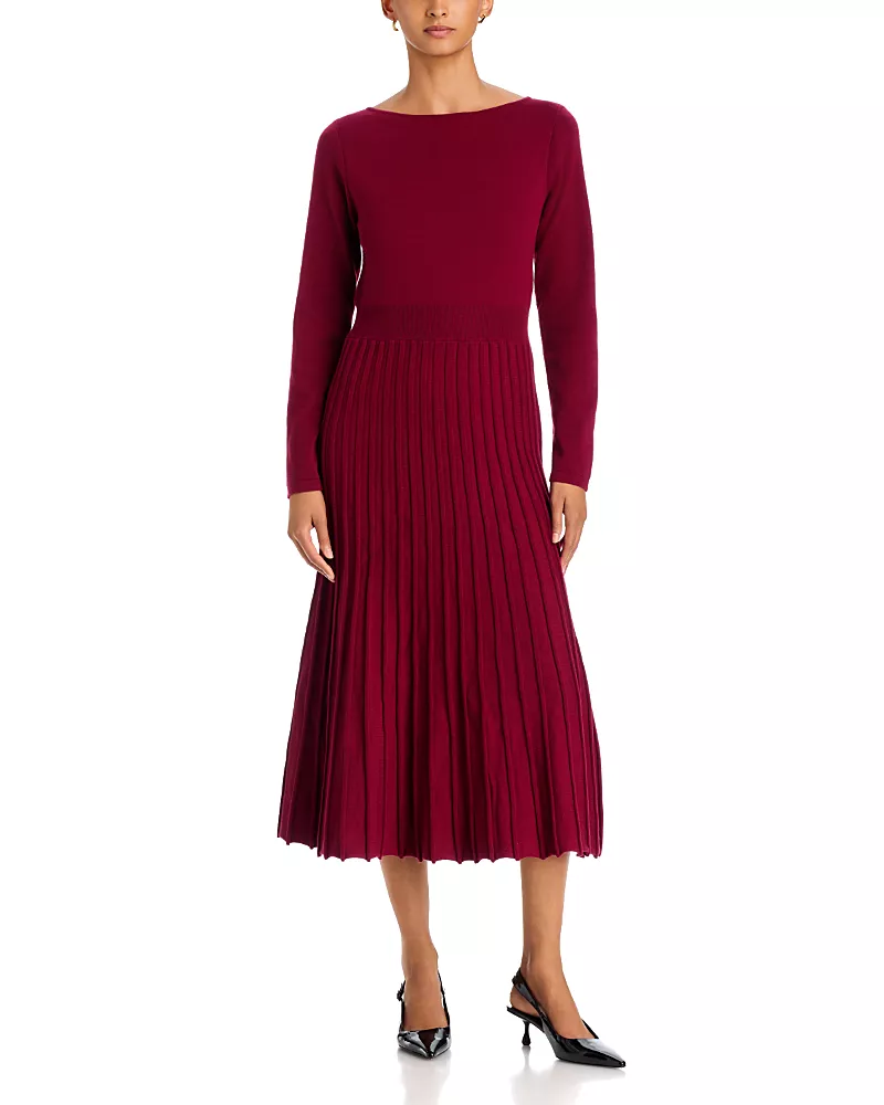 Area Stars Miller Boat Neck Ribbed Sweater Dress