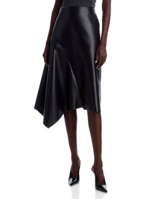 Aria Faux Leather Asymmetric Skirt