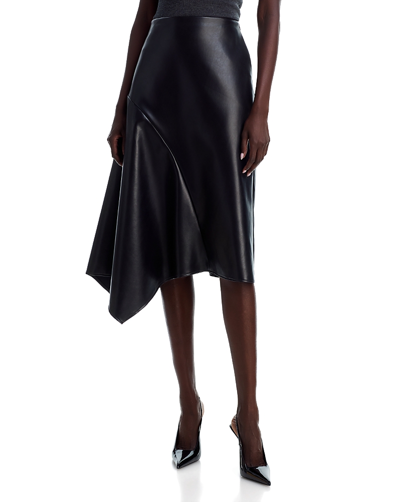 Area Stars Aria Faux Leather Asymmetric Skirt In Black