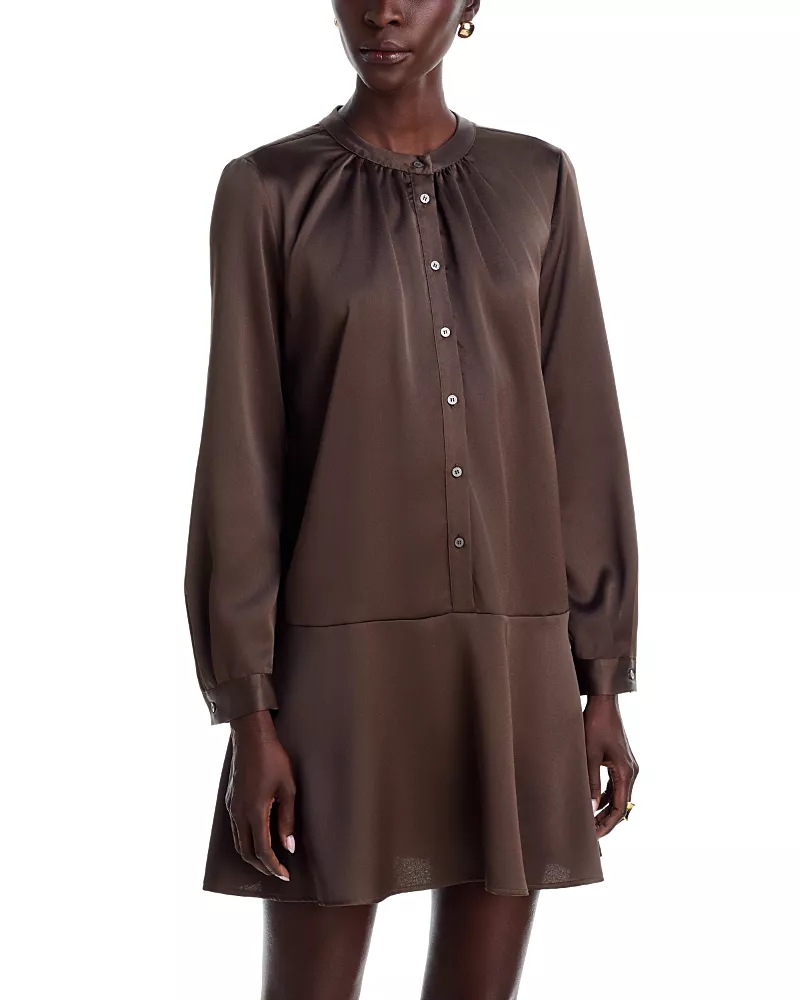 Emme Satin Crepe Drop Waist Dress