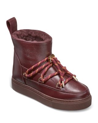 Women's Full Leather Gloss Shearling Lined Winter Boots