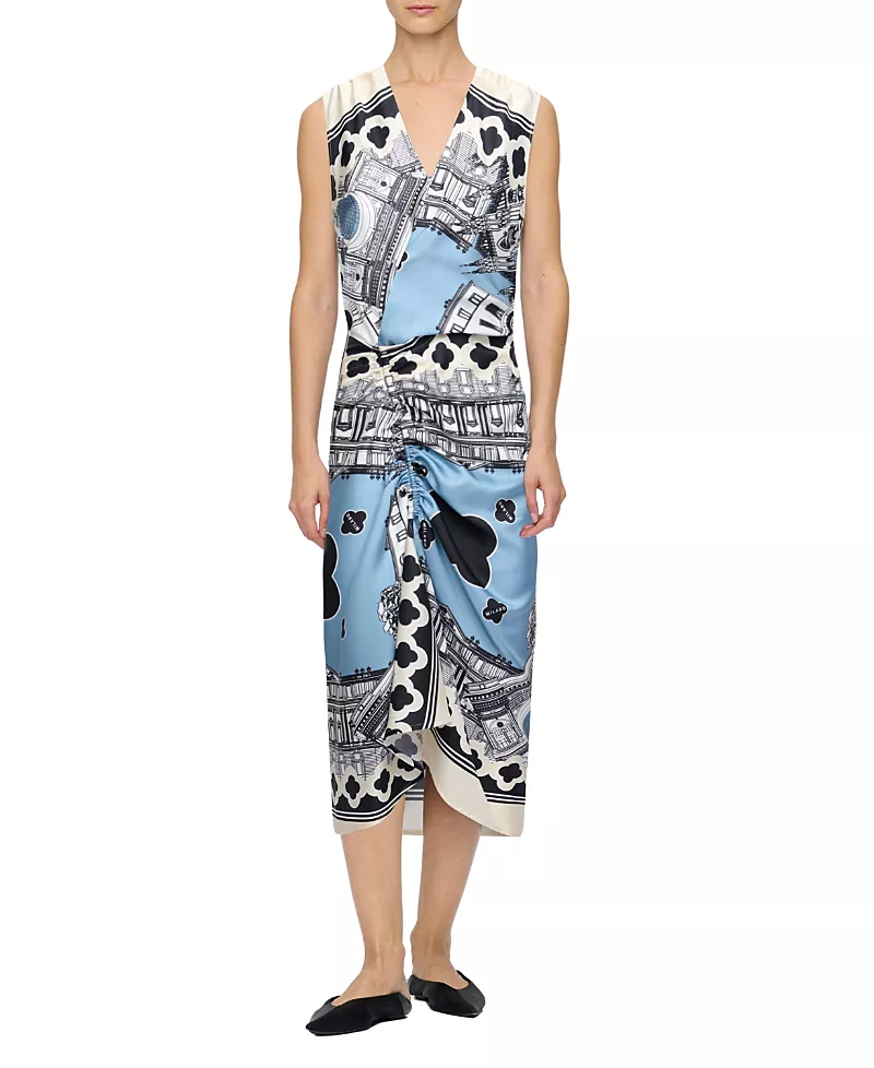 Callas Milano Agnes Sleeveless Draped Dress
