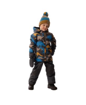  Boys' Dinosaur Chill Lightweight Jacket & Foot Strap Pants Two Piece Snowsuit - Little Kid, Big Kid