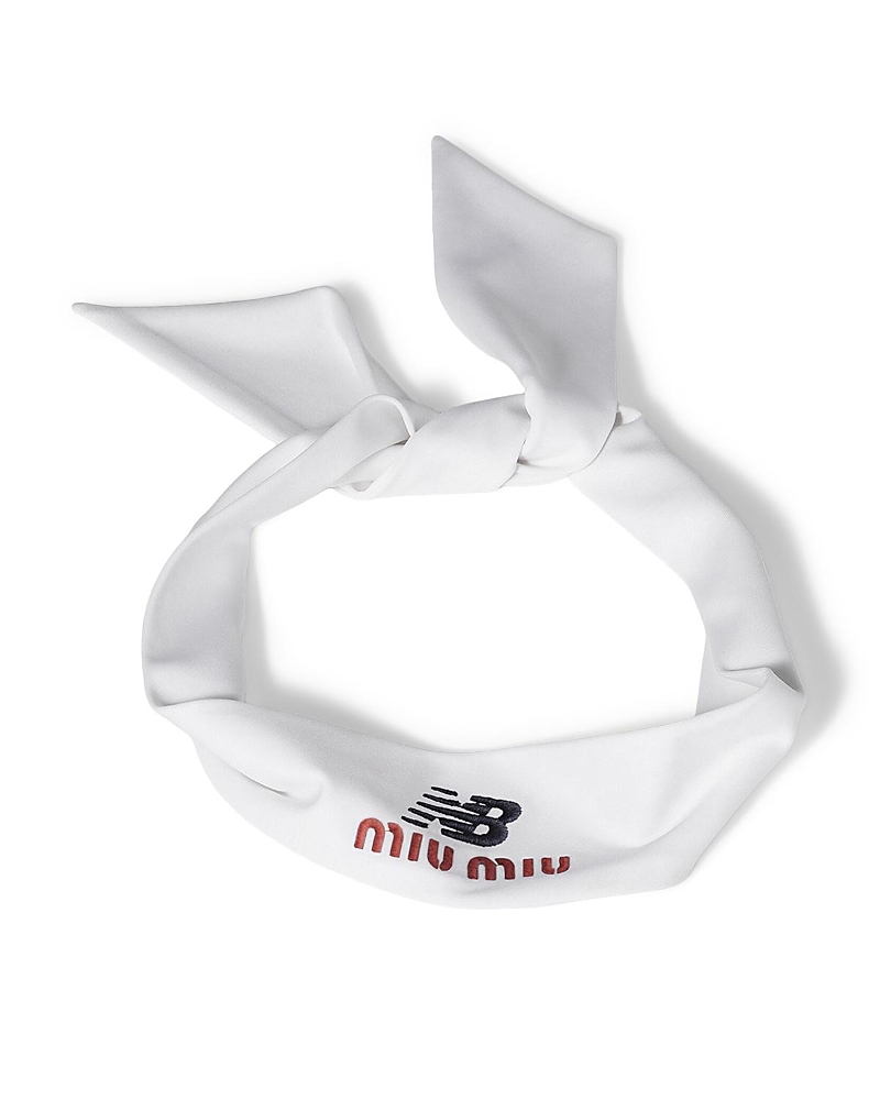 Miu Miu Stretch Jersey Hair Band In White