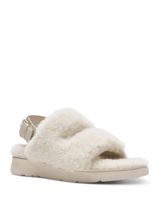 Women's Gen-FF Shearling Two-Bar Suede Sandals