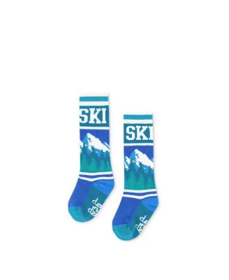 Boys' Merino Wool Mountain Graphic Ski Socks - Baby