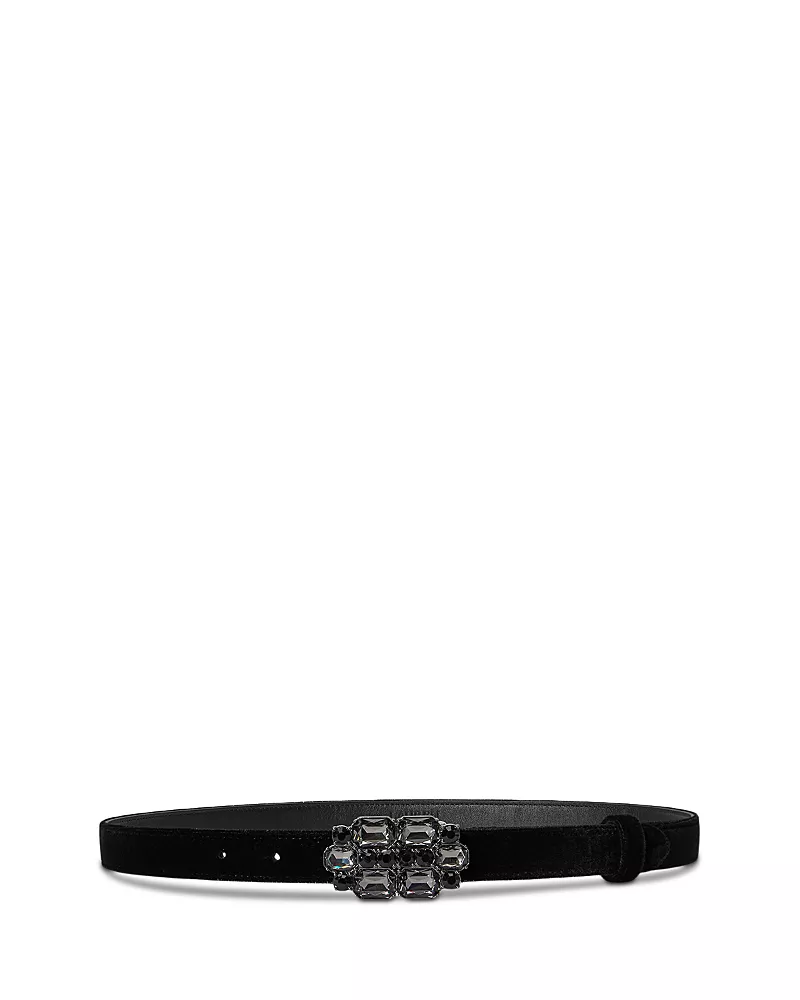 Lauren Ralph Lauren Women's Jewel Embellished Velvet Belt