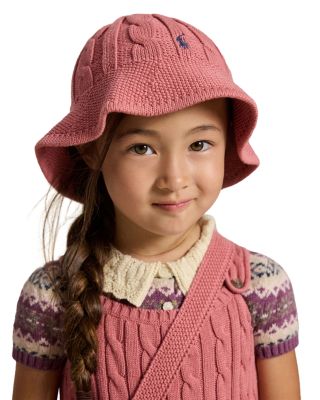 Girls' Cable Knit Cotton Bucket Hat - Big Kid