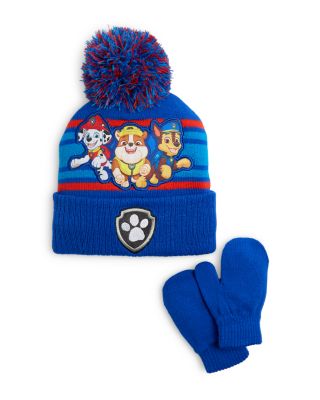 Boys' Paw Patrol Puppies Cuffed Hat & Mittens Set - Little Kid