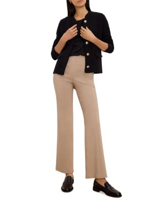 Trimmed Weave Mixed Knit Jacket - thumbnail 6