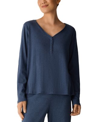 Cotton V Neck Henley Top
