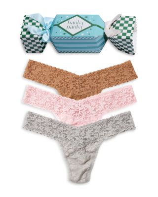 Signature Lace Low Rise Thong, Pack of 3